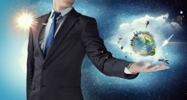 Bütün dünya onun elinde. Karışık teknik