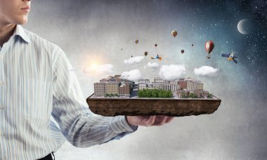 İnşaat geliştirme projesi sunulması. Karışık teknik