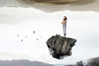 Bu koca dünyada yalnız hissediyorum. Karışık teknik