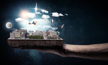 İnşaat geliştirme projesi sunulması. Karışık teknik