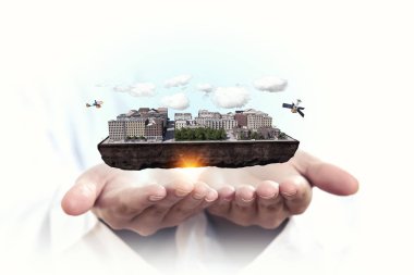 İnşaat geliştirme projesi sunulması. Karışık teknik