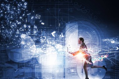 İşkadını harekete geçti. Karışık teknik