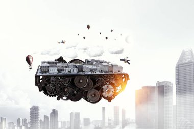 Mini şehir tasarım. Karışık teknik