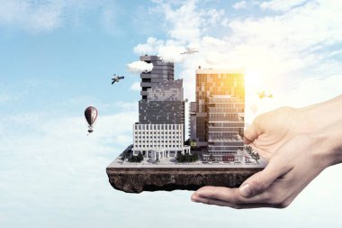 Mini şehir tasarım. Karışık teknik