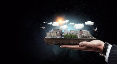 İnşaat geliştirme projesi sunulması. Karışık teknik