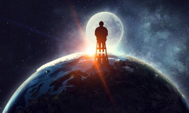 Bu dünyada yapayalnız hissediyor. Karışık teknik