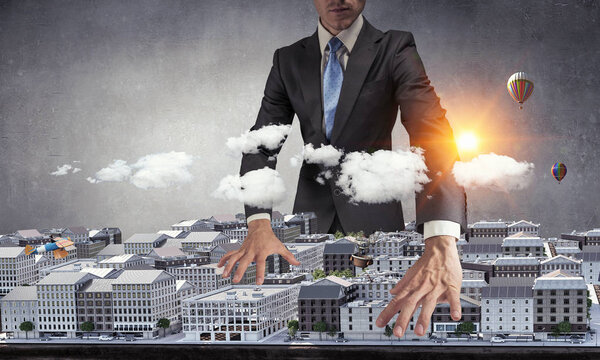 His new development project . Mixed media