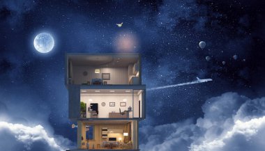 Senin düş ev tasarım. Karışık teknik