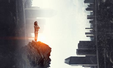 Bu koca dünyada yalnız hissediyorum. Karışık teknik