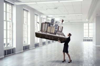 Kadın mühendis ve onun projesi. Karışık teknik