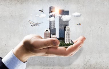 Mini şehir tasarım. Karışık teknik