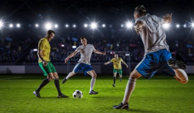 Futbol maçı sıcak anlar. Karışık teknik