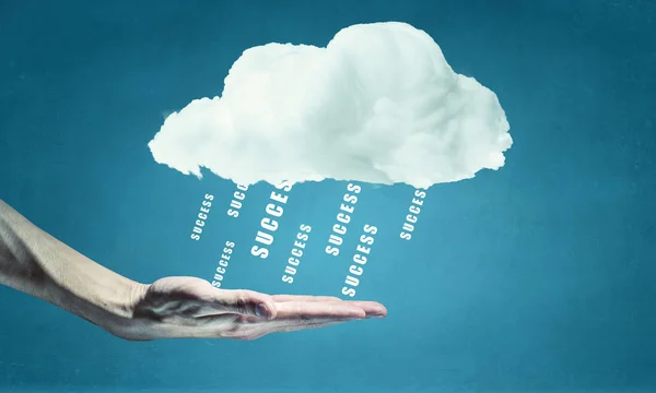 Σύννεφο υπολογιστών έννοια. Μικτή τεχνική — Φωτογραφία Αρχείου