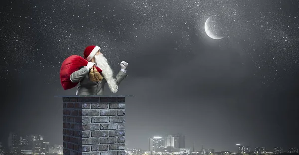 Santa Claus is already here . Mixed media . Mixed media — Stock Photo, Image