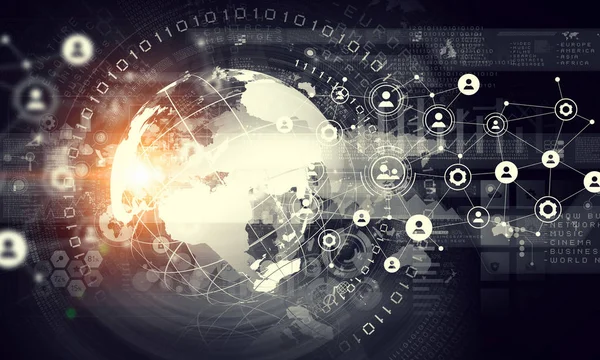 Modern bağlantı teknolojileri arka plan. Karışık teknik