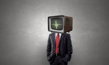 Tv adamla baş yerine. Karma ortam. Karışık teknik