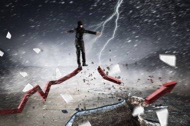 İşadamı sorun yüzleşmek zorunda. Karışık teknik