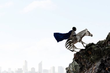 İşkadını binme zebra. Karma ortam. Karışık teknik