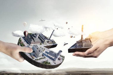 Endüstriyel yapı kavramı. Karışık teknik