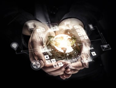 Doğa ve teknoloji etkileşim. Karma ortam. Karışık teknik