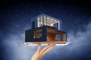 Senin düş ev tasarım. Karışık teknik