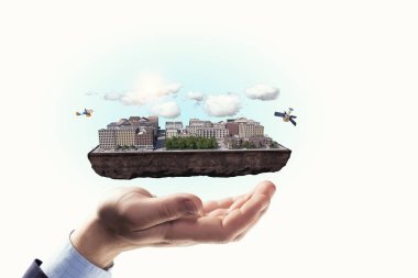 İnşaat geliştirme projesi sunulması. Karışık teknik