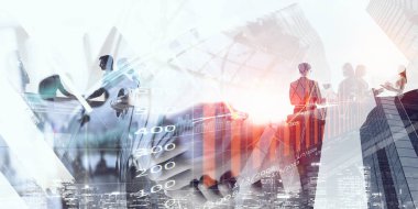 Büyük iş ile birleştiriliyor. Karışık teknik