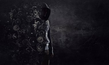 Korkunç suç kişi. Karışık teknik