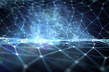 Bağlantılı çizgilerin arka plan. Karışık teknik