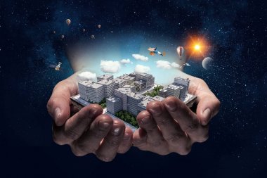 İnşaat geliştirme projesi sunulması. Karışık teknik