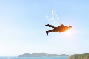 Özgür ve mutlu hissediyorum. Karma ortam. Karışık teknik