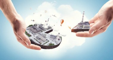 Endüstriyel yapı kavramı. Karışık teknik