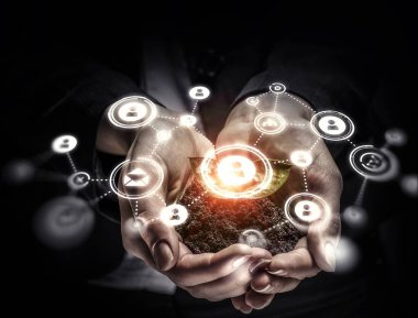 Doğa ve teknoloji etkileşim. Karma ortam. Karışık teknik