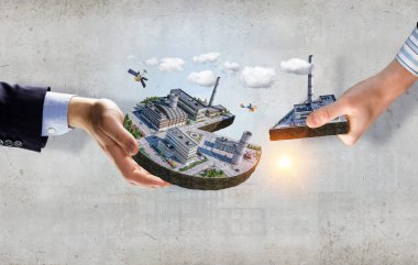 Endüstriyel yapı kavramı. Karışık teknik