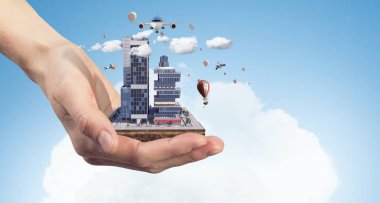 Mini şehir tasarım. Karışık teknik