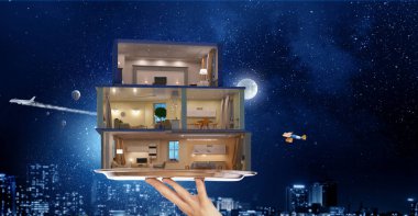 Senin düş ev tasarım. Karışık teknik