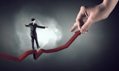 İşadamı sorun yüzleşmek zorunda. Karışık teknik