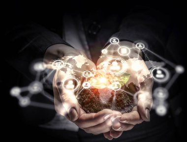 Doğa ve teknoloji etkileşim. Karma ortam. Karışık teknik