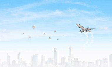 İş Merkezi arka plan. Karışık teknik