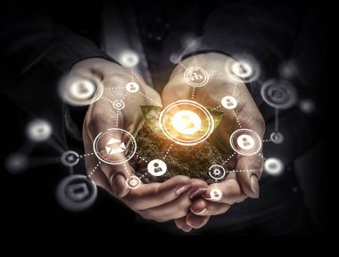 Doğa ve teknoloji etkileşim. Karışık teknik