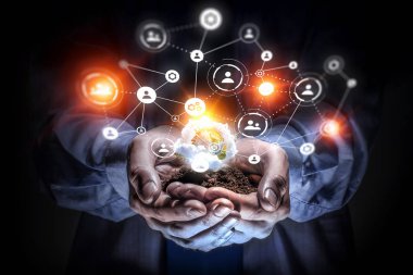 Doğa ve teknoloji etkileşim. Karışık teknik