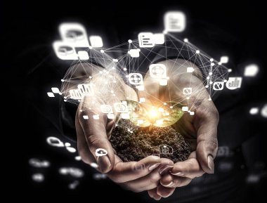 Doğa ve teknoloji etkileşim. Karışık teknik