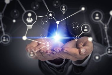 Sosyal ağ şeması. Karışık ortam