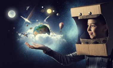 Astronot olmak ve uzay için uç. Karışık teknik