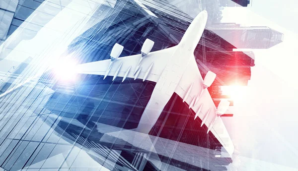 İş Merkezi arka plan. Karışık teknik