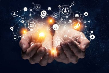 Sosyal ağ şeması. Karışık ortam