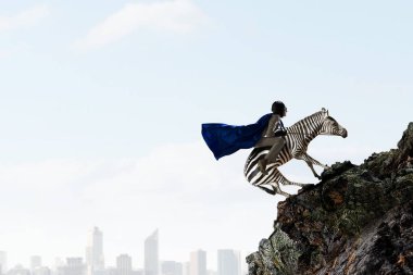 İşkadını binme zebra. Karışık teknik