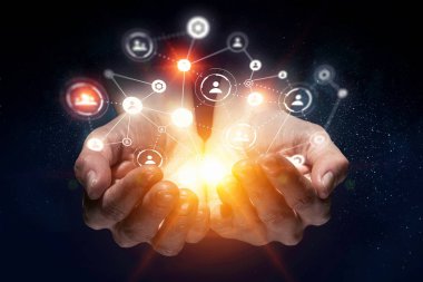 Sosyal ağ şeması. Karışık ortam