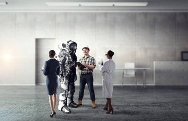 Uzay elbisesi tasarımı bilim adamları. Karışık teknik