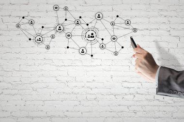 Kablosuz bağlantı ve yeni teknoloji kavramı. Karışık teknik